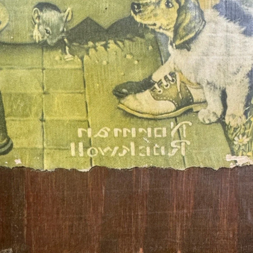 Vintage Norman Rockwell April Fool 1948 Wood Plaque Wall Art Decoupage 12x13